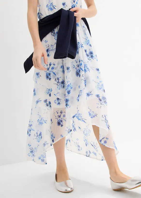 Abito in chiffon crinkle operato, bonprix