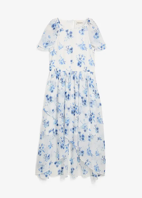Abito in chiffon crinkle operato, bonprix