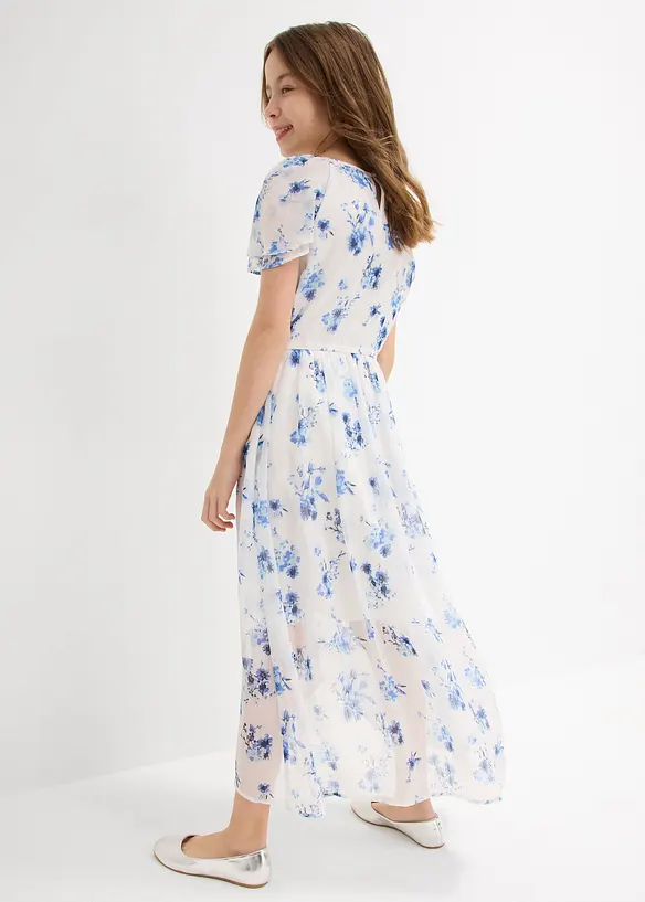 Abito in chiffon crinkle operato, bonprix