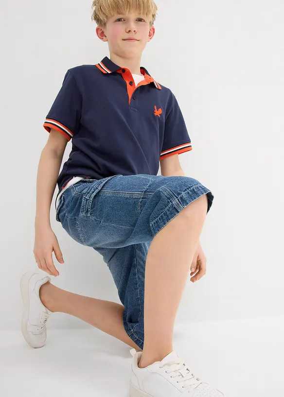 Bermuda in jeans di puro cotone, loose fit, bonprix