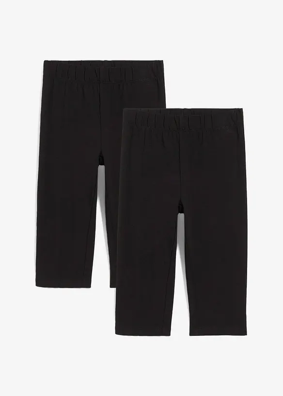 Leggings a pinocchietto in misto cotone elasticizzato (pacco da 2), bonprix