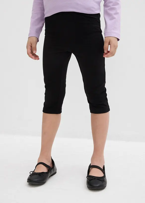 Leggings a pinocchietto in misto cotone elasticizzato (pacco da 2), bonprix