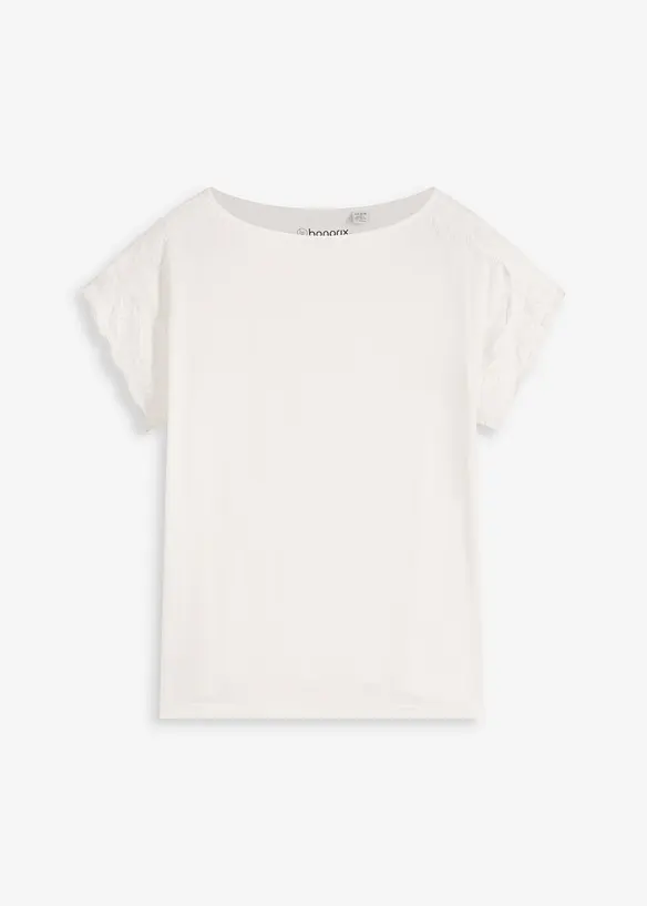 Maglia in viscosa con pizzo, bonprix