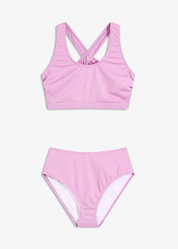 Bikini a bustier a costine (set 2 pezzi), bonprix