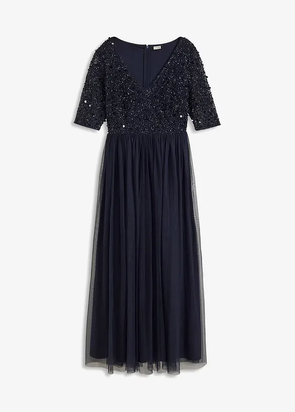 Abito lungo con paillettes, bonprix