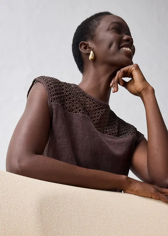 Top in puro lino, bonprix