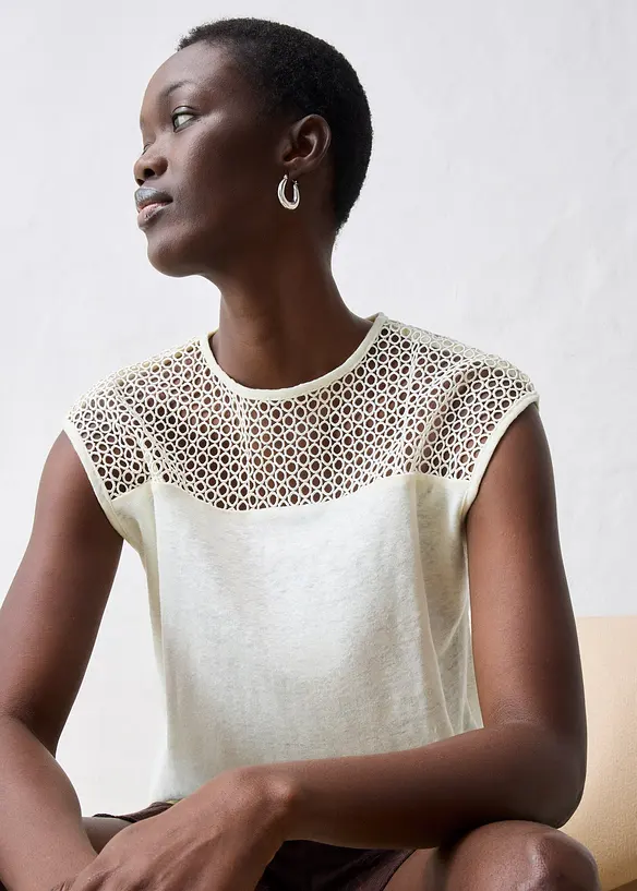 Top in puro lino, bonprix