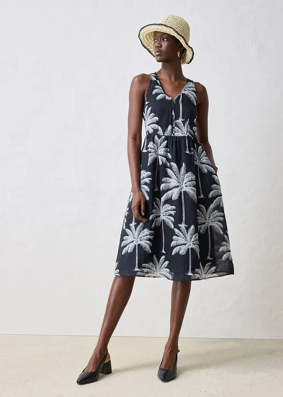 Abito midi in ramiè, bonprix
