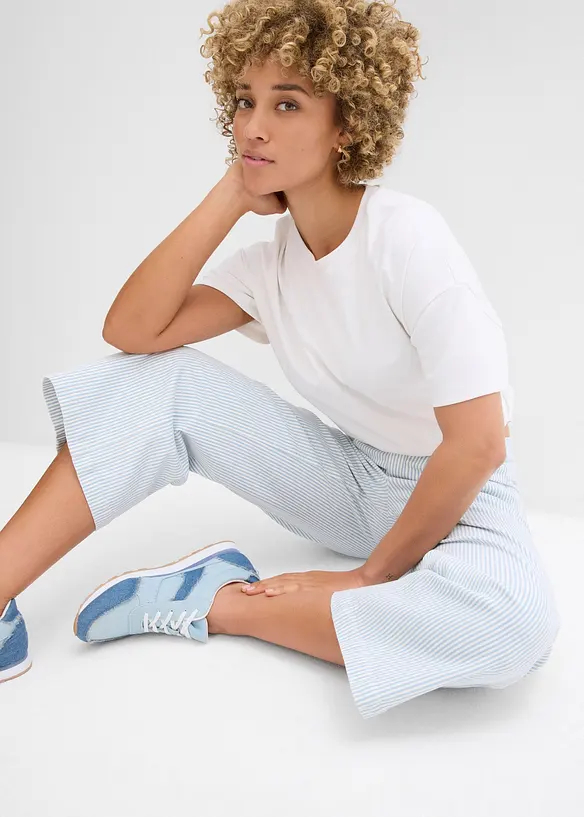 Pantaloni in twill con cinta comoda, bonprix