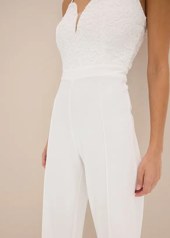 Tuta elegante con spalline e pizzo, bonprix