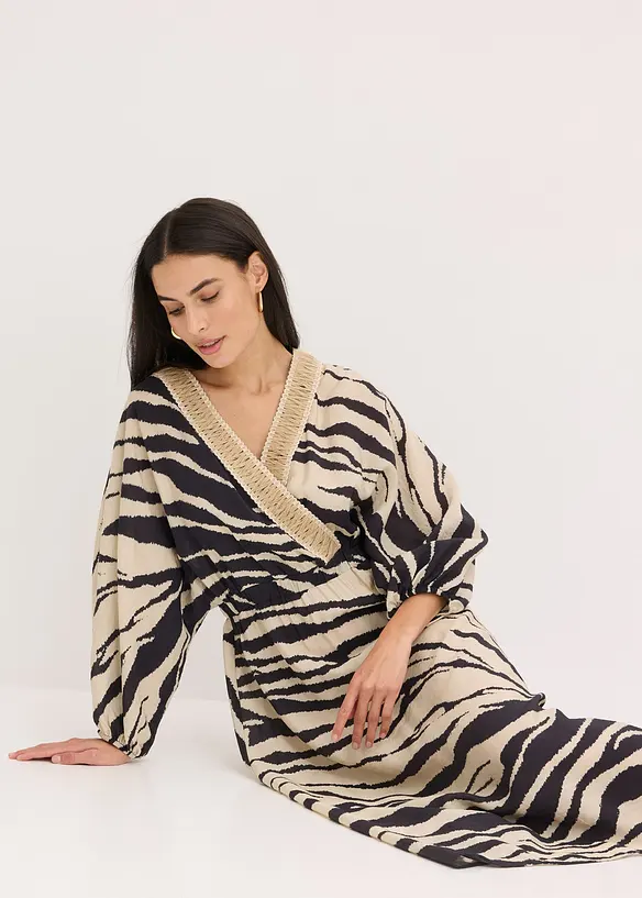 Abito midi in misto viscosa fluente, bonprix
