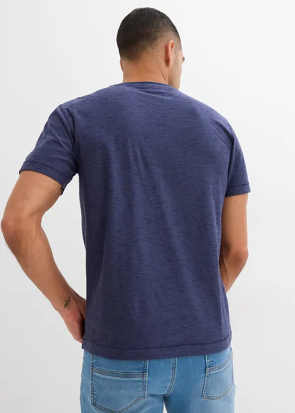 Maglia serafino a maniche corte in puro cotone, bonprix