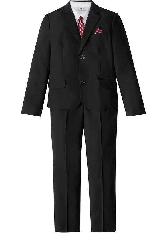 Completo (4 pezzi) giacca, pantaloni, camicia, cravatta, bonprix