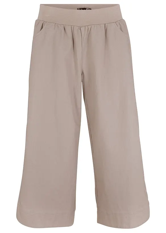 Pantaloni cropped in misto lino e cotone, bonprix
