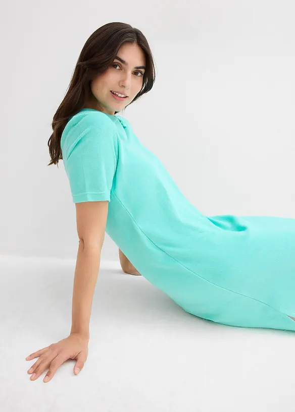 Abito in spugna al ginocchio con colletto polo, bonprix