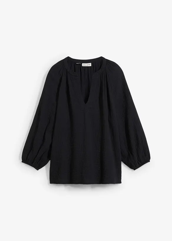 Blusa oversize in mussola di cotone, bonprix