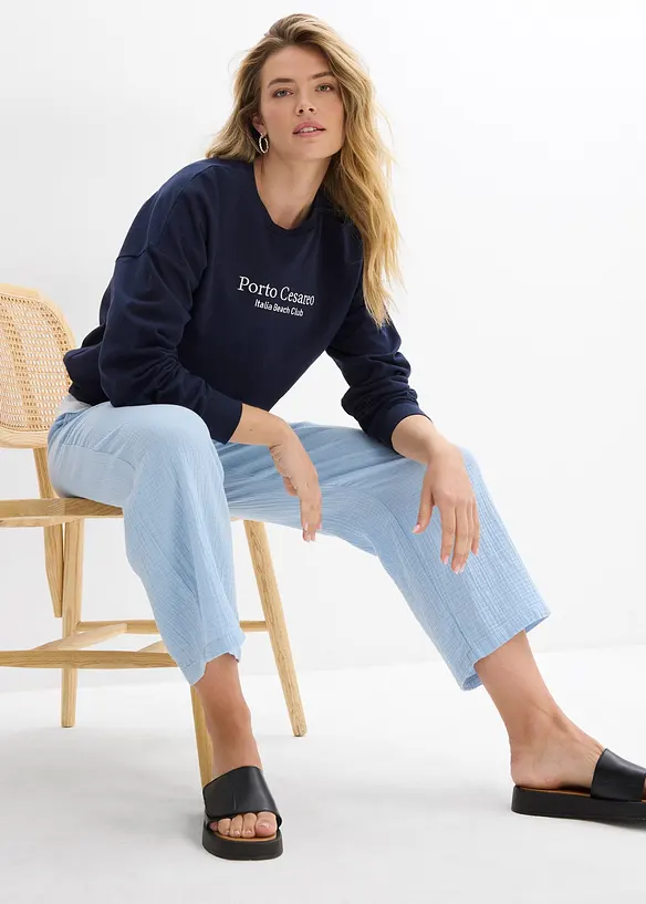 Pantaloni culotte in mussola di cotone, bonprix