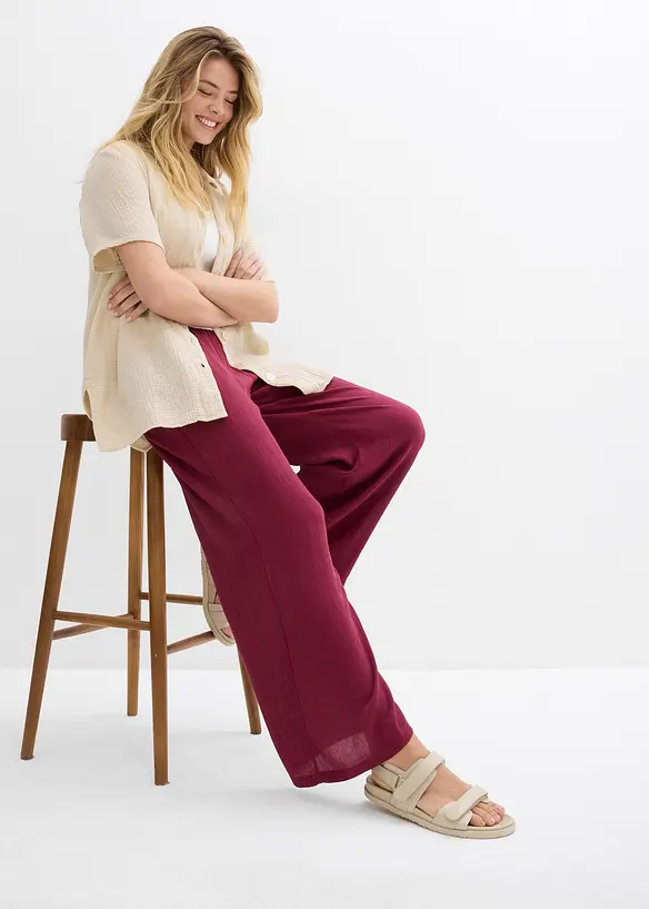 Pantaloni a palazzo in morbida viscosa, bonprix