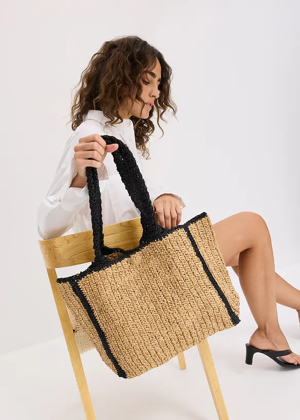 Borsa shopper di paglia, bonprix