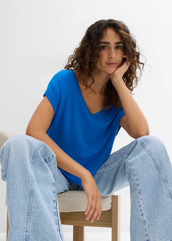 Maglia oversize in misto viscosa fluente, bonprix