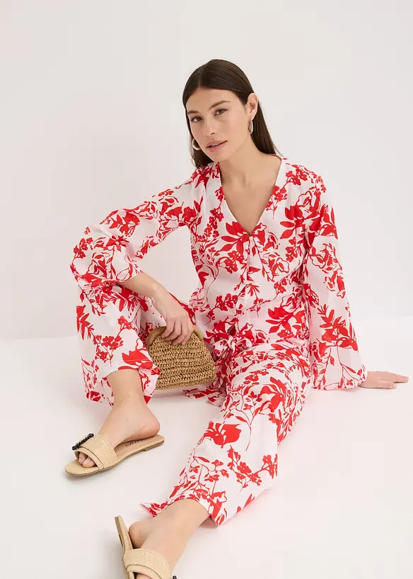 Pantaloni in puro cotone fantasia, bonprix