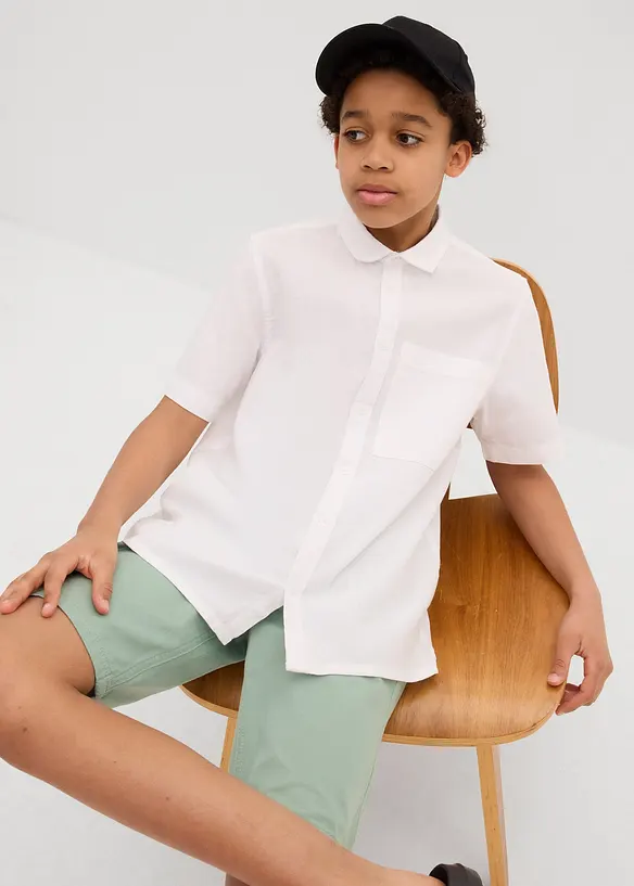 Camicia a maniche corte in misto cotone fresco e leggero, bonprix