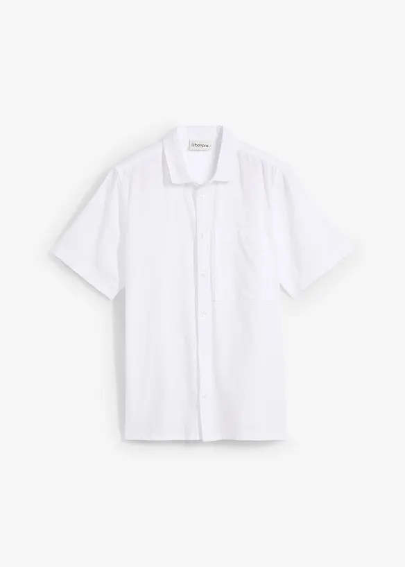Camicia a maniche corte in misto cotone fresco e leggero, bonprix