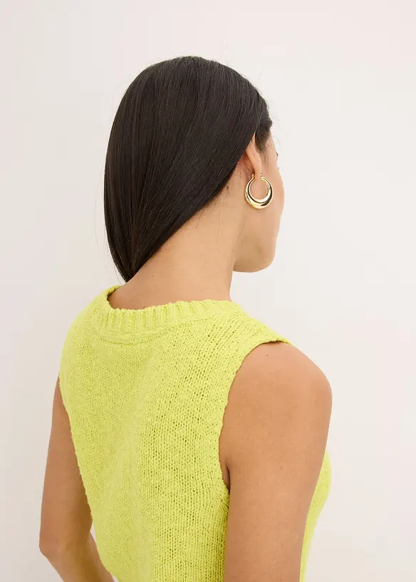 Top in maglia di cotone con lavorazione a rilievo, bonprix