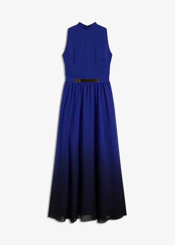 Abito di chiffon con colletto e inserto in vita, bonprix