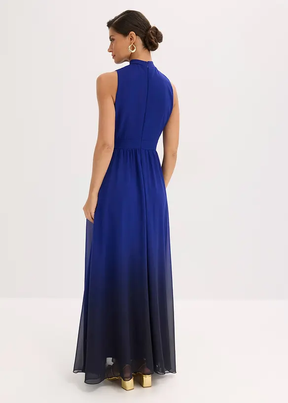 Abito di chiffon con colletto e inserto in vita, bonprix