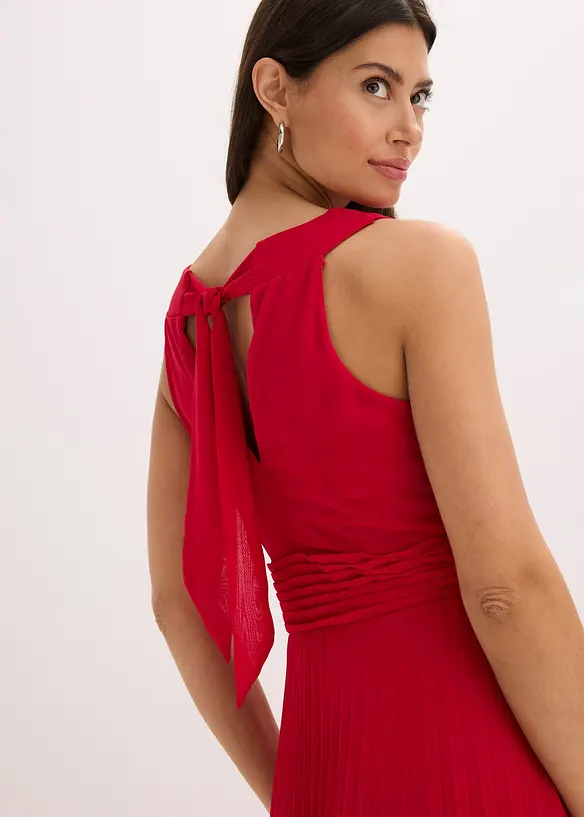 Abito in chiffon con gonna plissettata e fibbia, bonprix