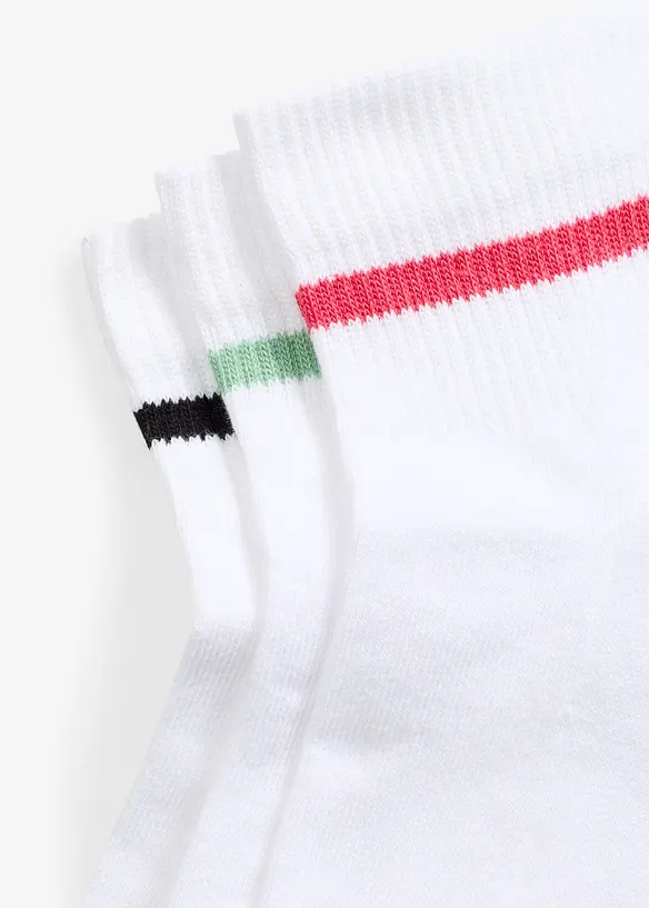 Calzini corti da tennis con cotone biologico e soletta in spugna (pacco da 3), bonprix