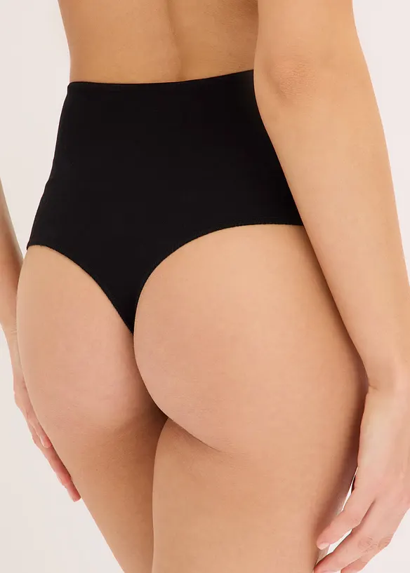 Perizoma a vita alta con cotone morbido (pacco da 4), bonprix