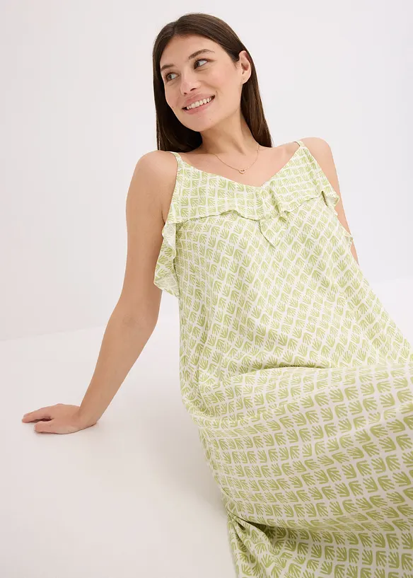 Abito midi con ruches, bonprix