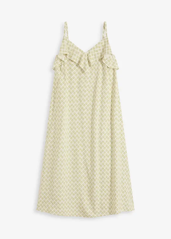 Abito midi con ruches, bonprix