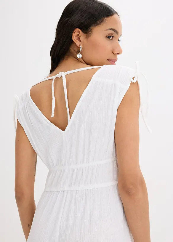 Tuta elegante in crêpe operato, bonprix