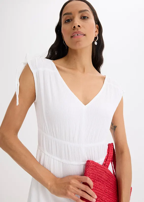 Tuta elegante in crêpe operato, bonprix