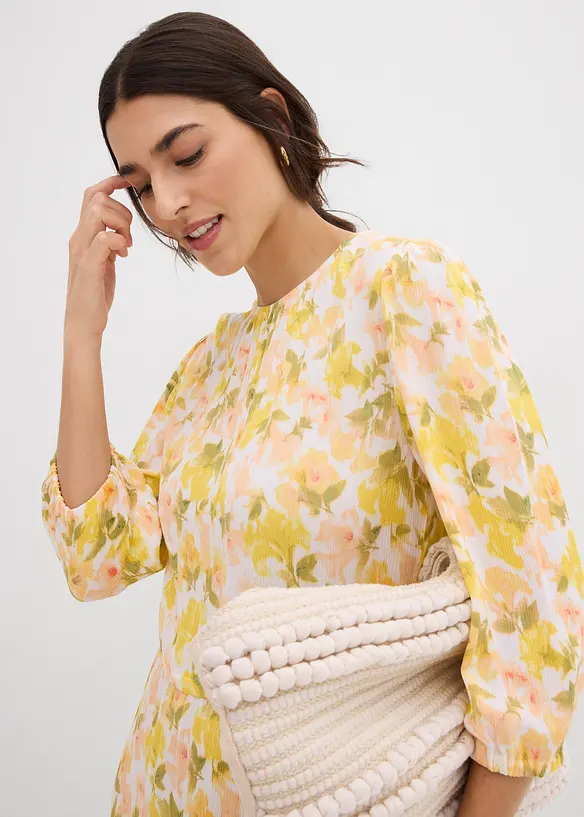 Abito in crinkle operato, bonprix
