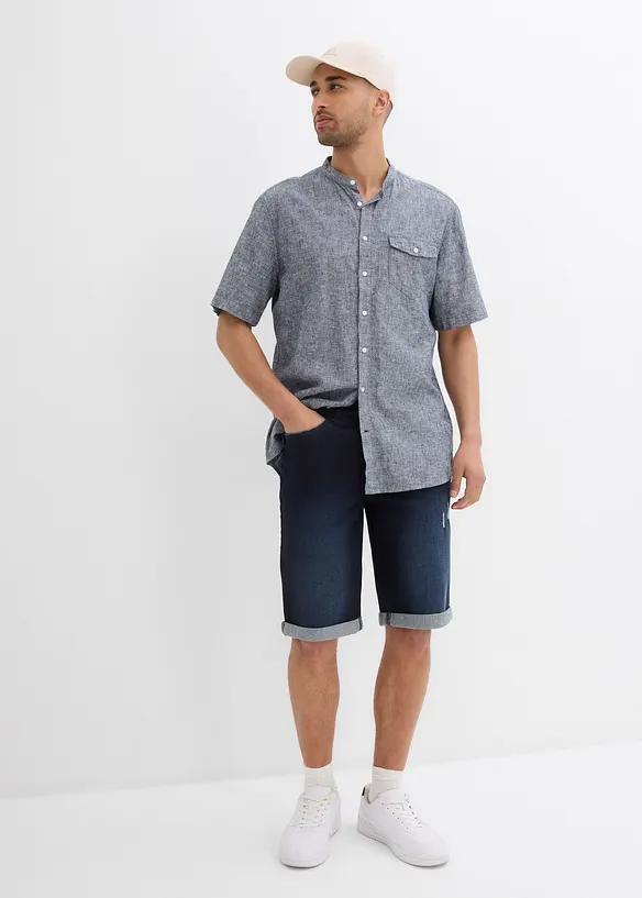 Bermuda elasticizzati in jeans con fondo risvoltato, regular fit, bonprix