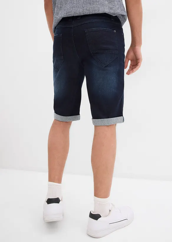 Bermuda elasticizzati in jeans con fondo risvoltato, regular fit, bonprix