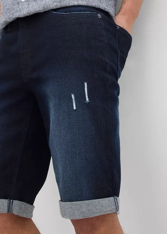 Bermuda elasticizzati in jeans con fondo risvoltato, regular fit, bonprix