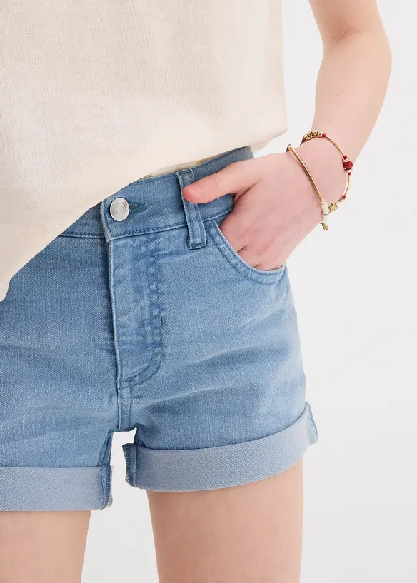 Shorts di jeans, vita media, bonprix