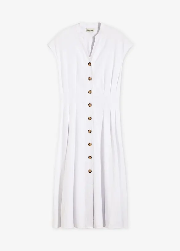 Abito midi in misto lino leggero, bonprix