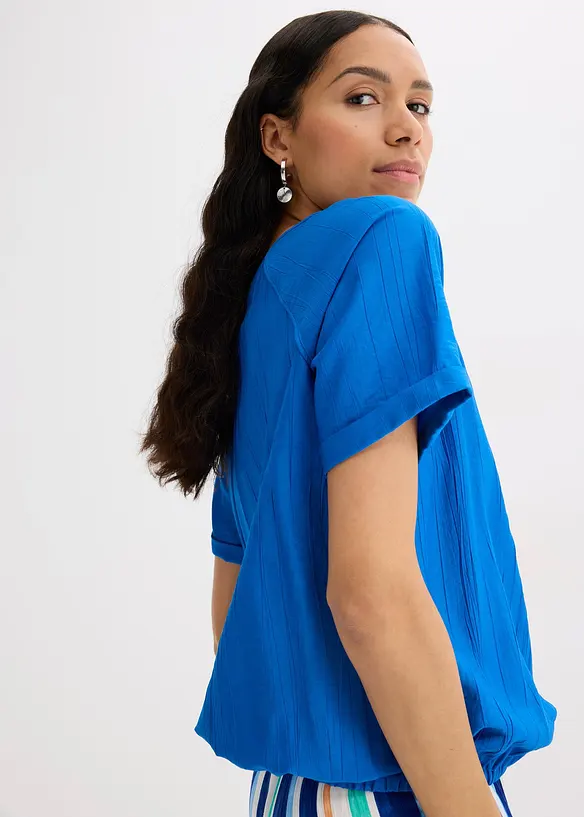 Blusa a maniche corte in misto viscosa morbido, bonprix