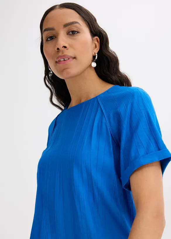 Blusa a maniche corte in misto viscosa morbido, bonprix