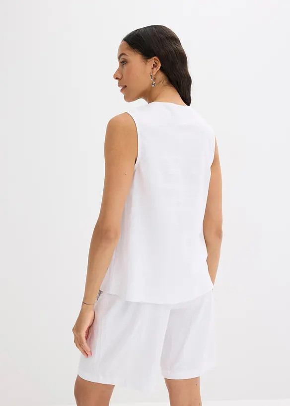 Top in misto lino fresco, bonprix