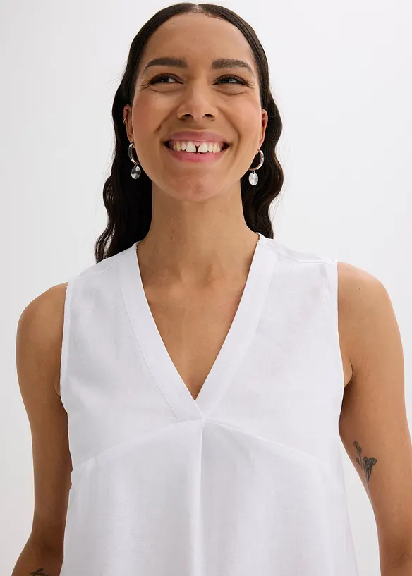 Top in misto lino fresco, bonprix