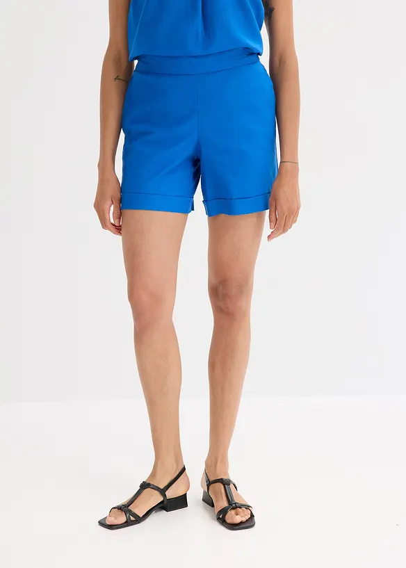 Shorts con elastico in vita in misto lino fresco, bonprix