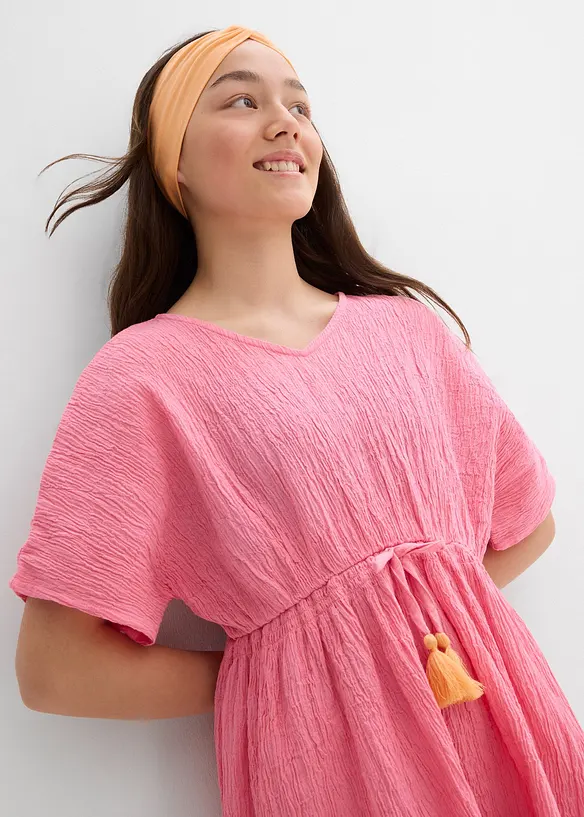 Caftano in crinkle operato, bonprix