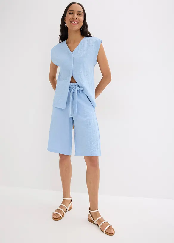 Bermuda con elastico in vita in misto viscosa fluente, bonprix